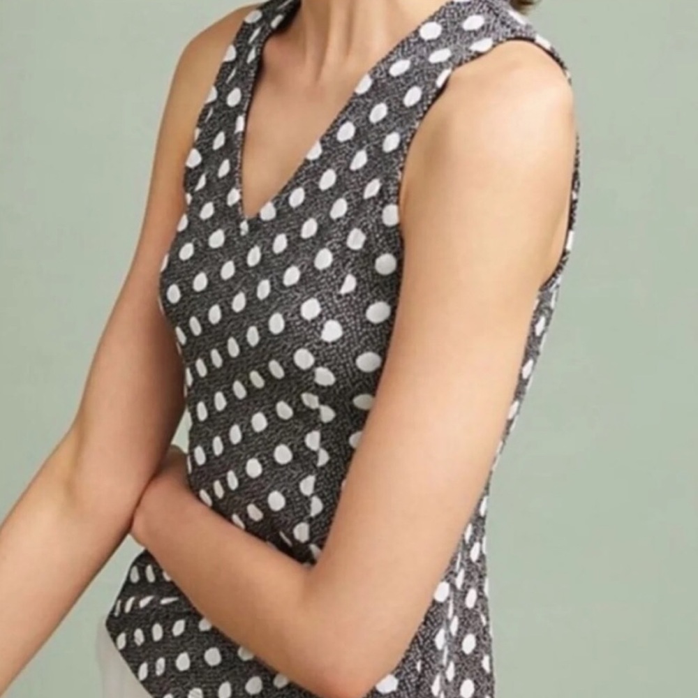 Anthropologie Maeve Polka Dot V Neck Tank Top